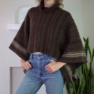 Ralph Lauren Sport Brown Cashmere/Wool Blend Poncho One Size Fits all